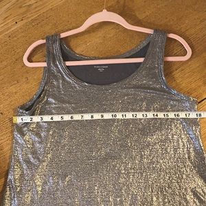 Eileen Fisher silver shimmer organic linen tank